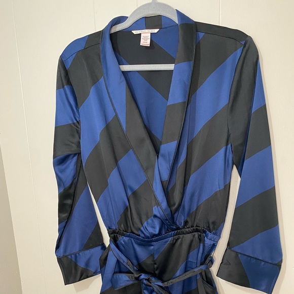 Victoria's Secret Black and Blue Stripe Satin
Romper Size Small - Picture 5 of 9